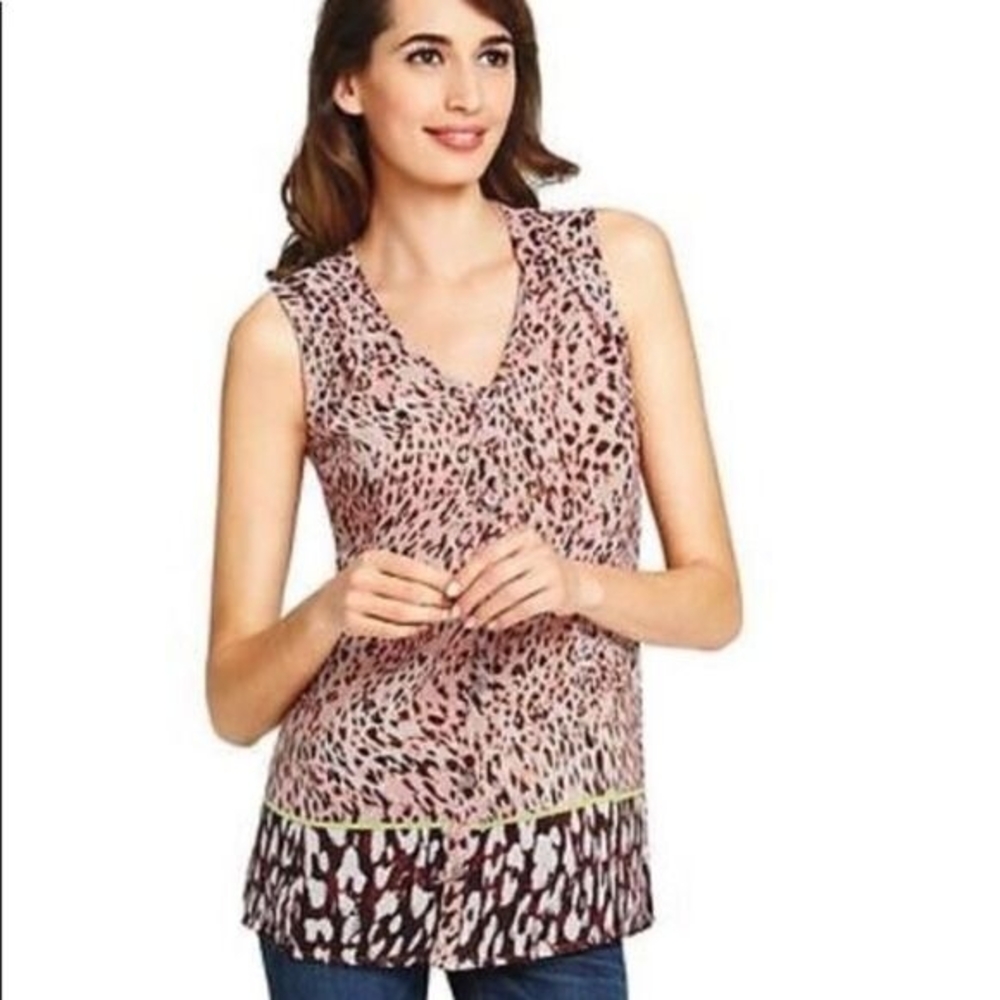 CAbi Style # 108 Beguile Button Sleeveless Top